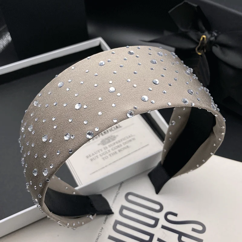 

Модная заколка-ободок для волос с кристаллами и стразами, женственный стиль, широкий ободок для укладки волос, ободок для умывания