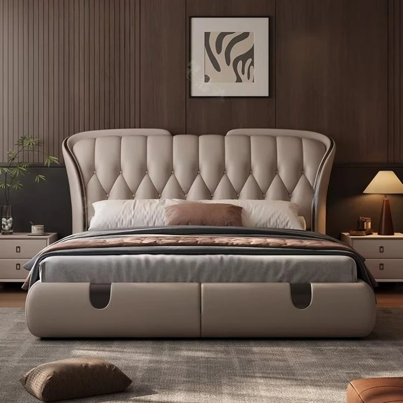 #Luxury King Sizebed Full Marriage Bedrooms Dorm Room Essential 180x200cm Headboard Frames Bed Bases Bedroom Furniture Bed Table
