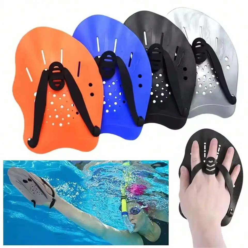 Freestyle-Schwimmpaddel mit Silikonriemen für Erwachsene, Froschflossen, verstellbare Handflossen, Schwimmflossen