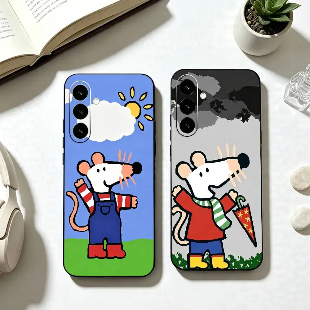 For Cartoon M-Maisy Mouse Phone Case For Samsung Galaxy A73,A72,A71,A70,A53,A52,A51,Soft Silicone Black Cover