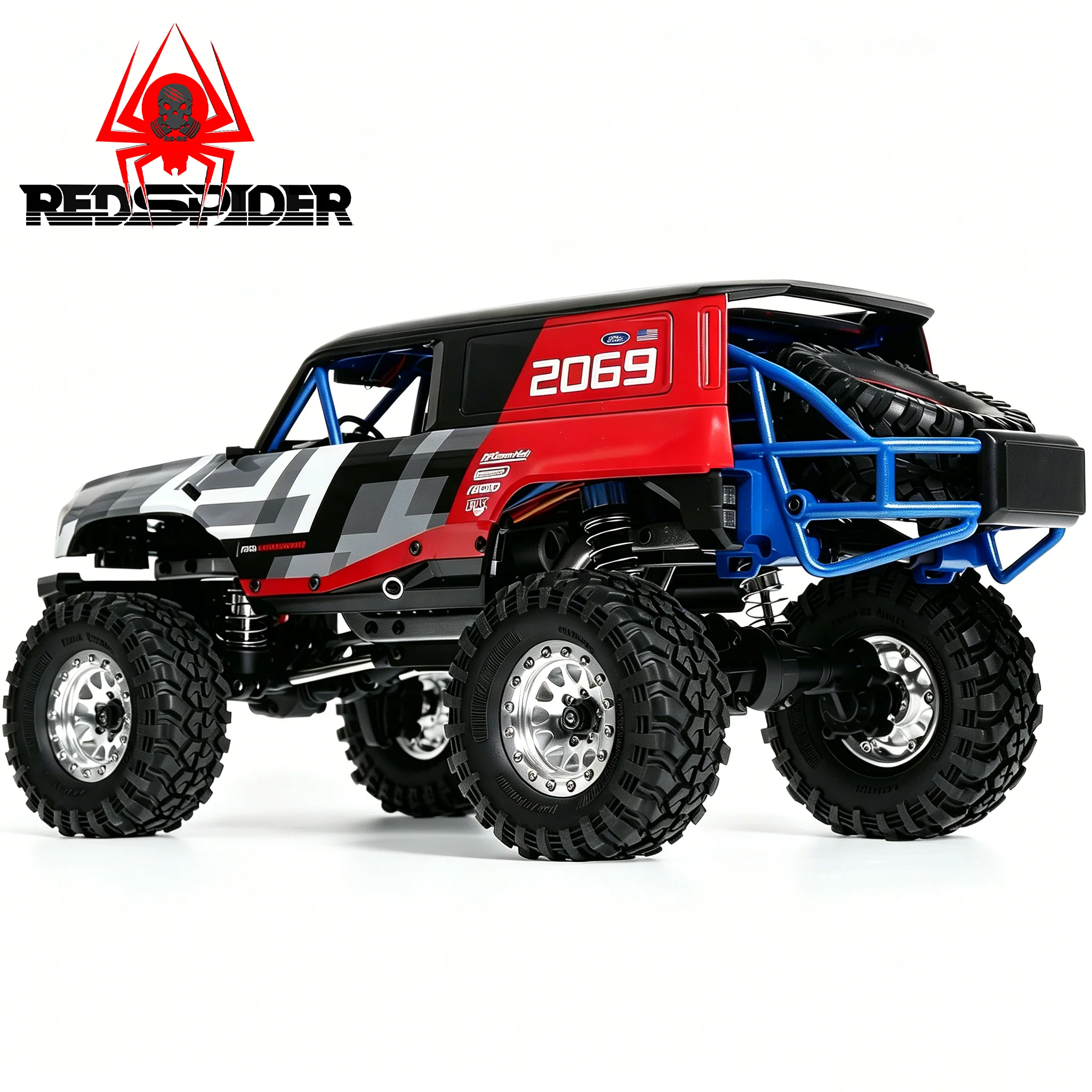 レッドスパイダー-4-個-13-インチ-アルミ-ビードロック-ホイール-タイヤ-od-64mm-1-18-1-24-trx4m-scx24-ax24-fcx18-fcx24-rc-クローラーカー用