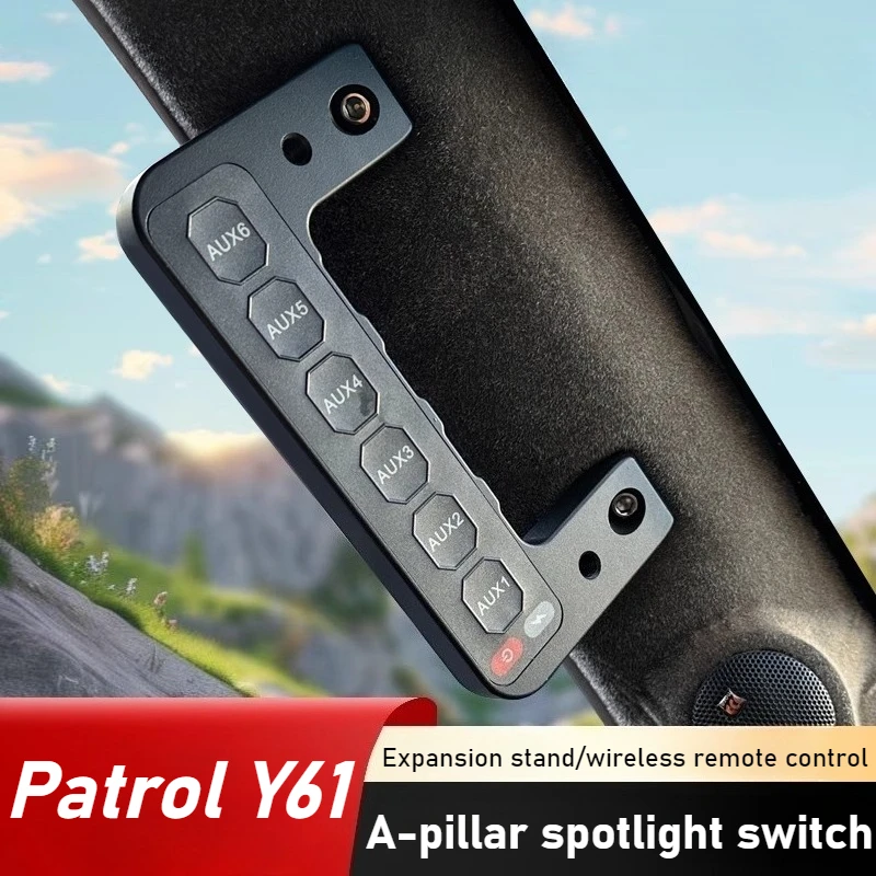 

For Nissan Patrol Y61 Car A-pillar 6-way Handle Switch Modified 12V Led Spotlight Integrated Switch Wireless Remote Controller