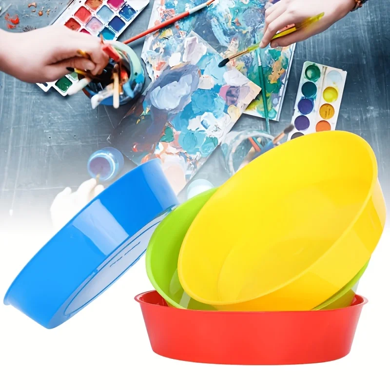 لوحة الصباغ، أوعية المزيج للرسم الفني، أوعية طلاء بلاستيكية مستديرة نابضة بالحياة مكونة من 5 قطع - مثالية للرسم الزيتي لون الرسم الفني. #4