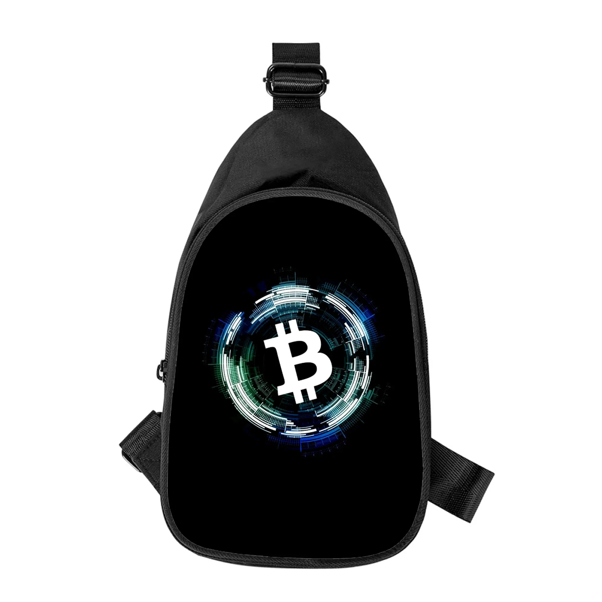 Bitcoin money currency 3D Print New Men Cross Chest Bag Diagonally Women Shoulder Bag Husband School Waist Pack Male chest pack