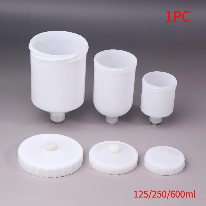 1PC 125/250/600ml Plastic Spray Paint Cup Sprayer Cup Air Gravity Feed Paint Spray Pot Thread Connector For Spray Parts.