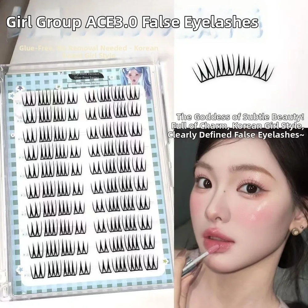 Korean Style Self Adhesive False Eyelashes 8-11MM Easy To Wear DIY Lashes Extension Glue Free C Curve Girl Group Fake Eyelashes