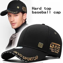 Men's large head baseball hat new peaked cap four seasons enlarged and deepened hard top 6-piece golf hat