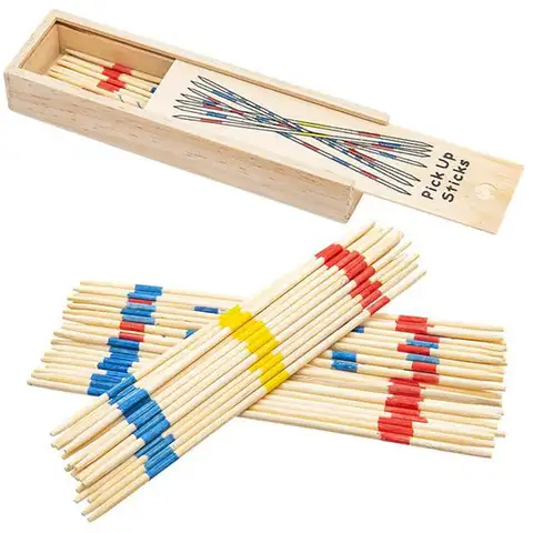 Classic Wooden Pick Up Sticks Game Colorful Development Interactive Learning Fun Family Party Multiplayer Puzzle Toy Kid Adult