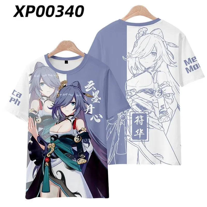 

Футболка для косплея Honkai Impact 3 Fu Hua, шорты, летняя футболка с короткими рукавами, плащ Haori, повседневная уличная одежда, топы в стиле Харадзюку в стиле хип-хоп