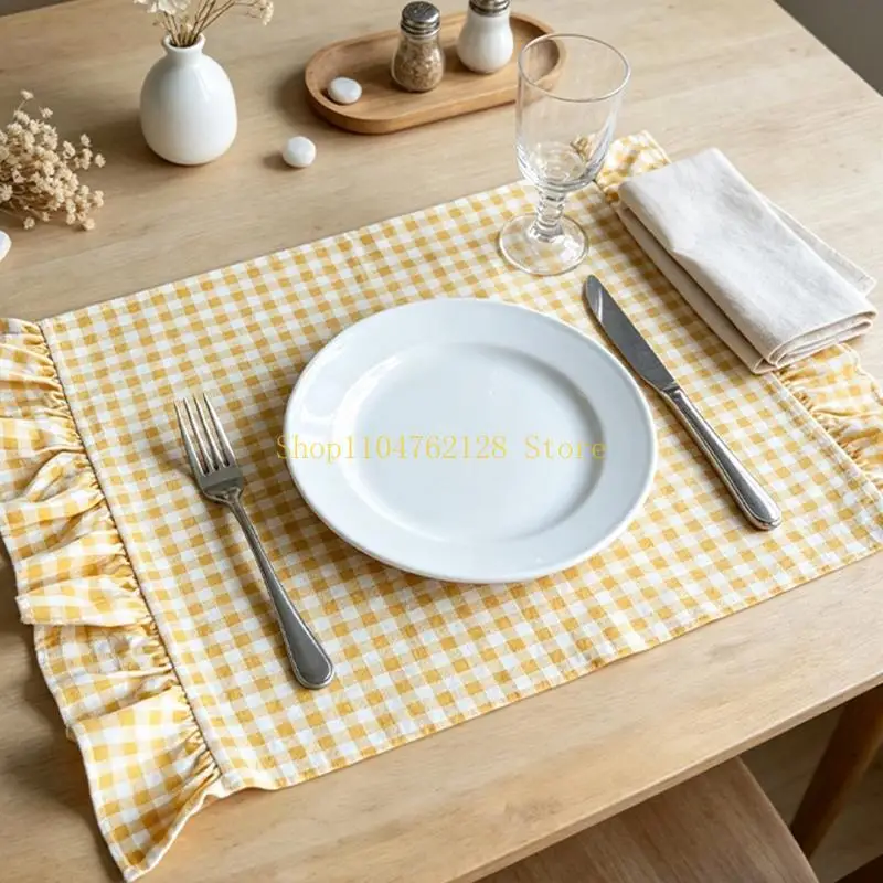 Cotton Kitchen Tea Towel with Gathered Trim, Dish Cloth for Dish Drying, Cup Wiping, Counter Care and Dining Use best sale