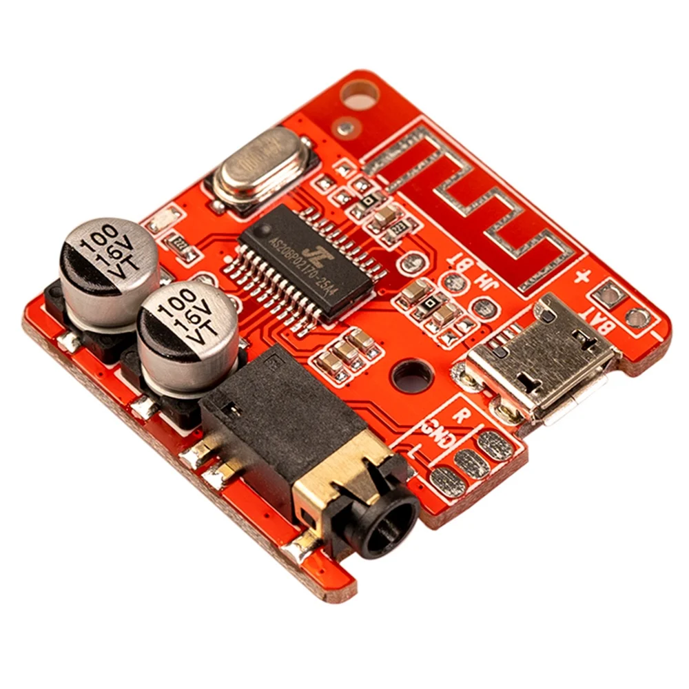 DIY Bluetooth Audio Connector Bluetooth 5.0 MP3 Lossless Decoder Board Wireless Stereo Music Module 3.7-5V Red