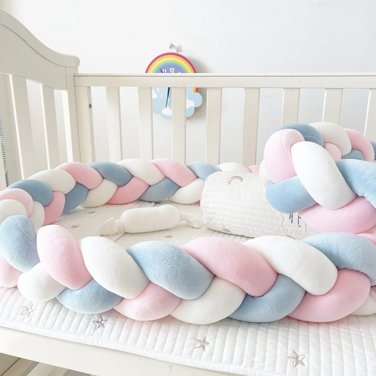 Newborn 2-4M Baby Safety Bed Bumper for Crib Bumper Baby Crib Protector Knot Pillow Room Decor Crib Bedding Set