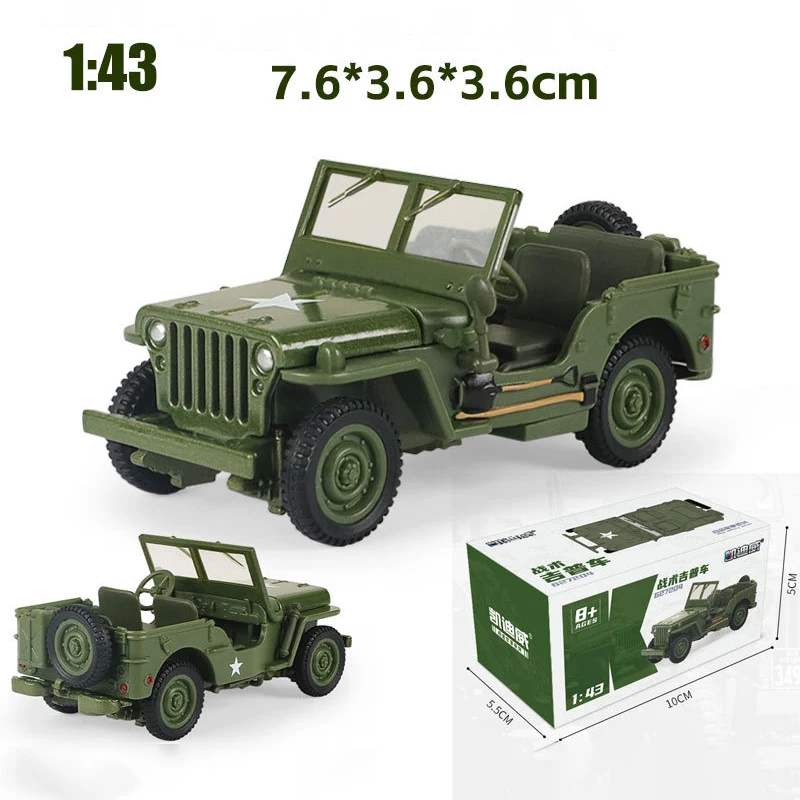 1:43 Tactical Military Model Old World War II Willis GP JEEPS Military Vehicles Alloy Car Model For Kids Toys Gifts Collection