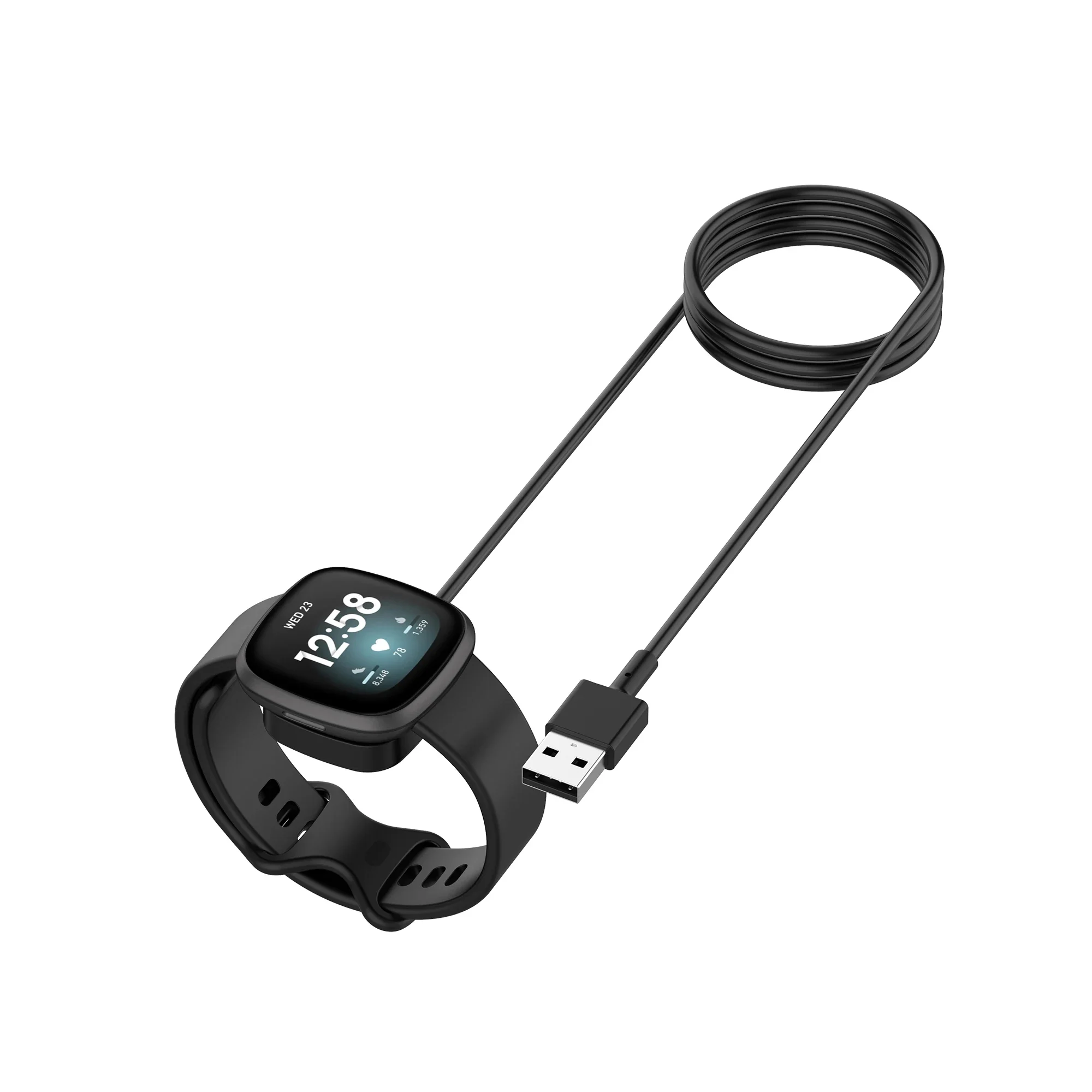 Cavo USB da 1M caricabatterie dati di ricarica per Fitbit Versa 4 3 /Sense 2/1 Smart Watch accessori per adattatori di alimentazione magnetici