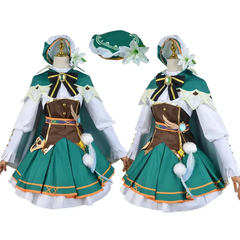 Genshin Impact Cosplay Costumes pour femmes, perruque, robe Anime, Halloween, Lolita, uniforme de vêtements, bonne qualité