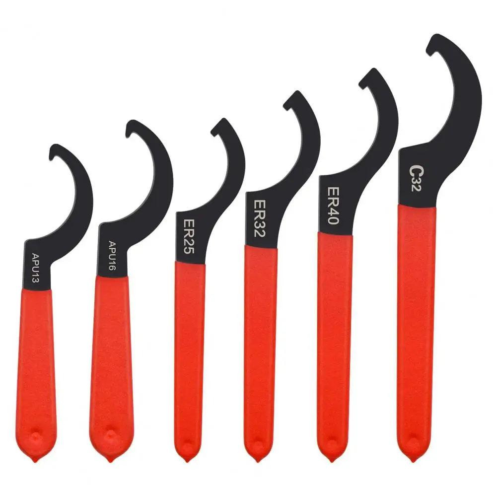 6Pcs Coilover Spanner Wrenches Rustproof Spanner Wrench Set Shock Adjustment C-Shape Spanner Hook Wrench Tools