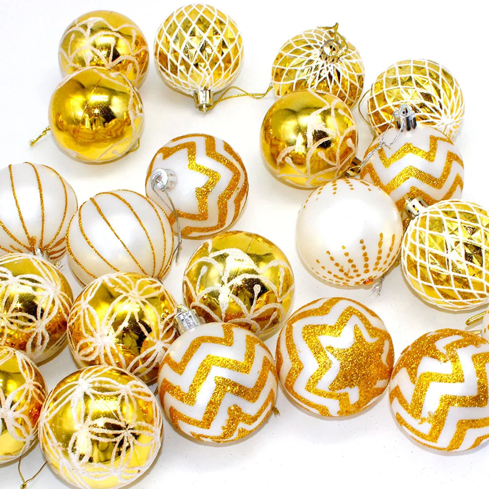 30 Pieces Christmas Ball Ornaments Plastic Lightweight Shatterproof with Glitter Finish for Tree and Festive Party Decorations
