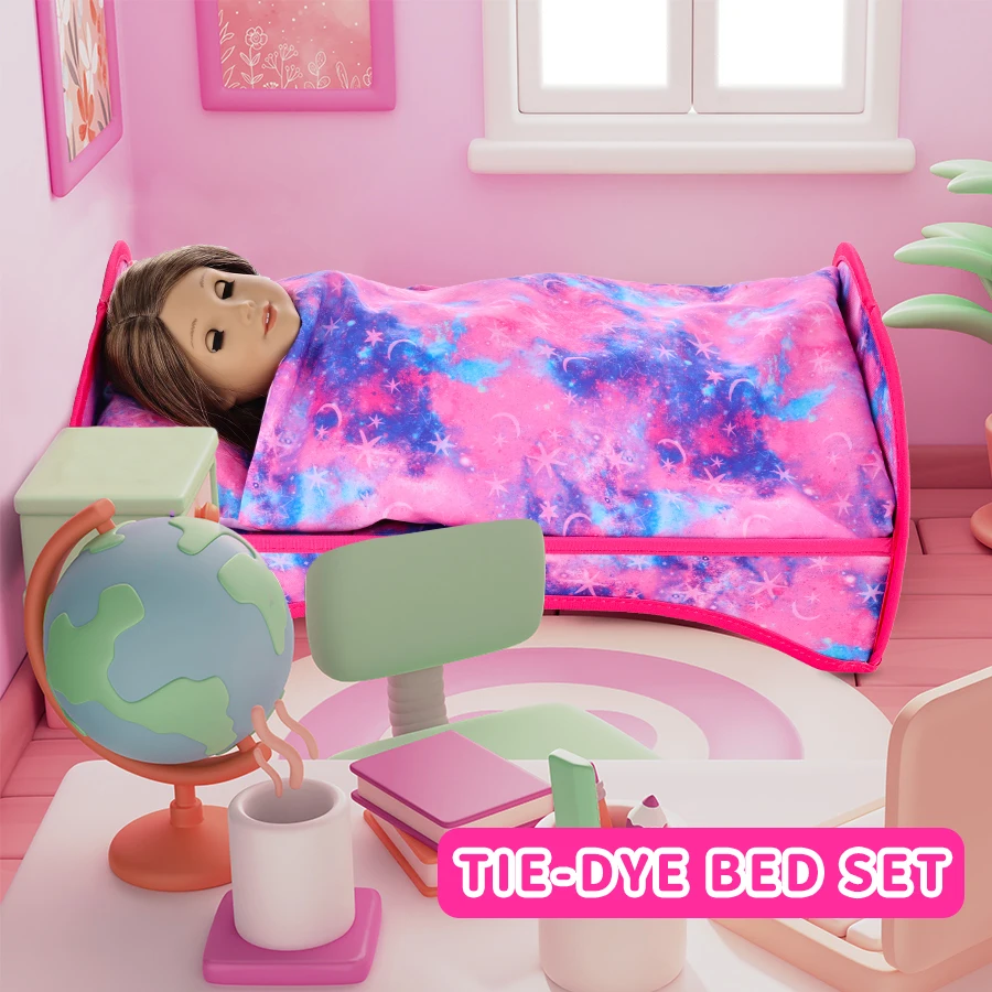 Baby Doll Bed Set Fit For 8-18Inch/20-45cm Reborn Doll Bed American Girls Baby Toddler Crib Doll Bed Play House Toys Accessory
