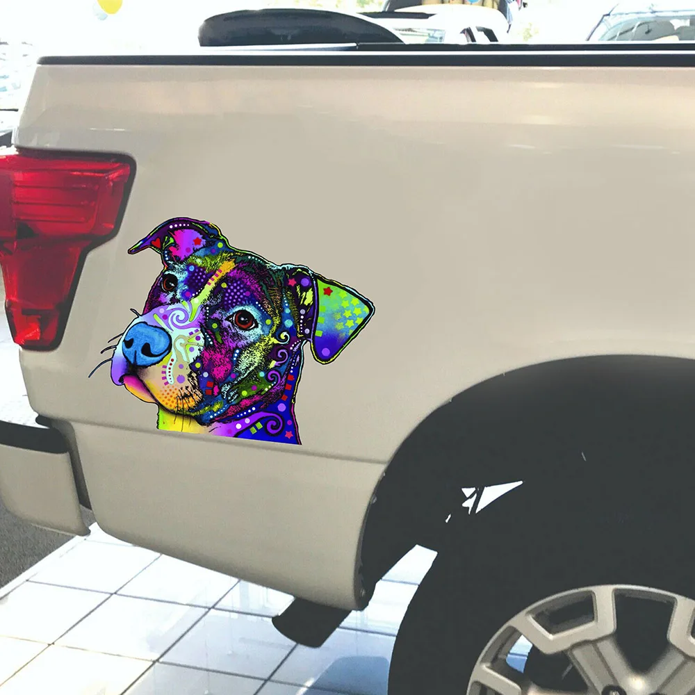 Russo Pit Bull Dog Pet Car Stickers Decal for Auto Vehicle Windows Bumpers Laptops Tailgate Windshield Decor