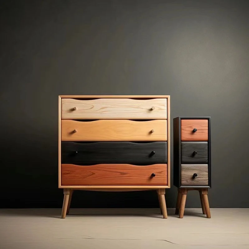 Solid wood chest art storage drawer multi-pump locker living room solid wood bedroom chest