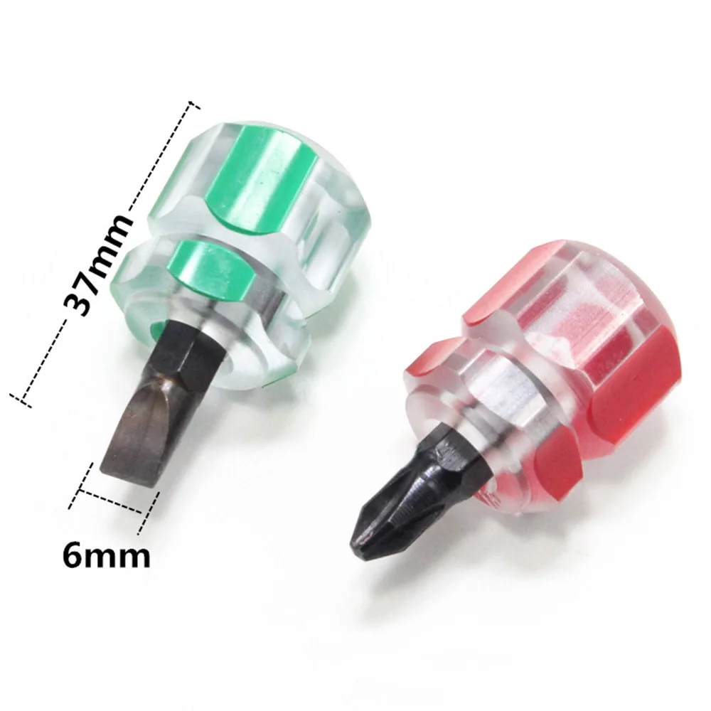 STONEGO 1PC Screwdriver Mini Small Portable Phillips/Slotted Screwdriver Transparent Handle Repair Hand Tools