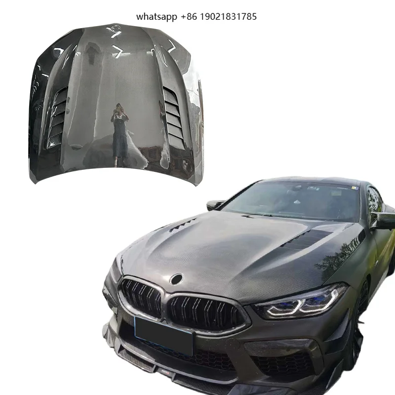 Customized Prepreg Dry Carbon Fiber Vent Bonnet Front Hood for M8 2021-2025 Carbon Fibre Engine Hood Upgrade