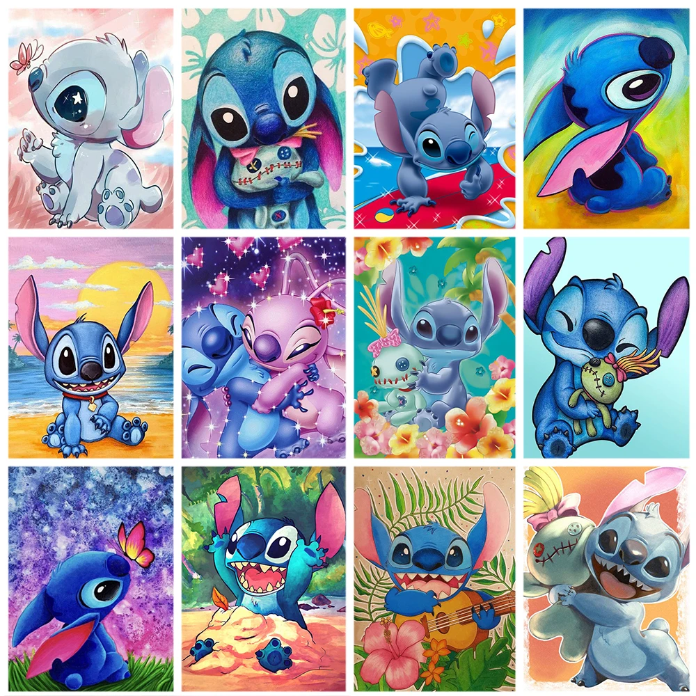 

Disney DIY 5D Diamond Painting Cartoon Lilo and Stitch Full Mosaic Art Embroidery Rhinestone Pictures Home Decoration Gift