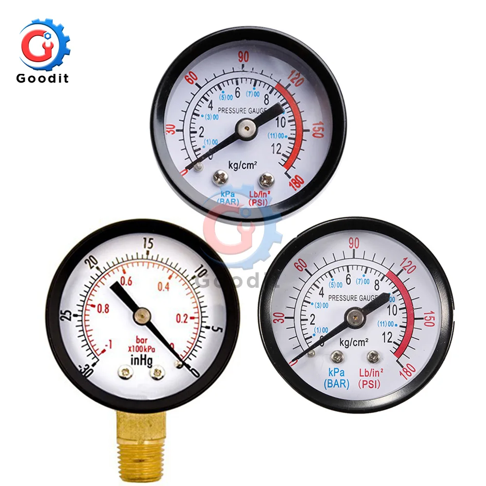 Manometer Mini Dial Portable Dual Scale Dial Gauge 1/4\