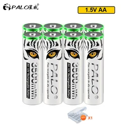PALO 1.5V AA Lithium ion Rechargeable Battery 3500mWh Long-Lasting Li-ion 2A Batteries for High-Performance Devices
