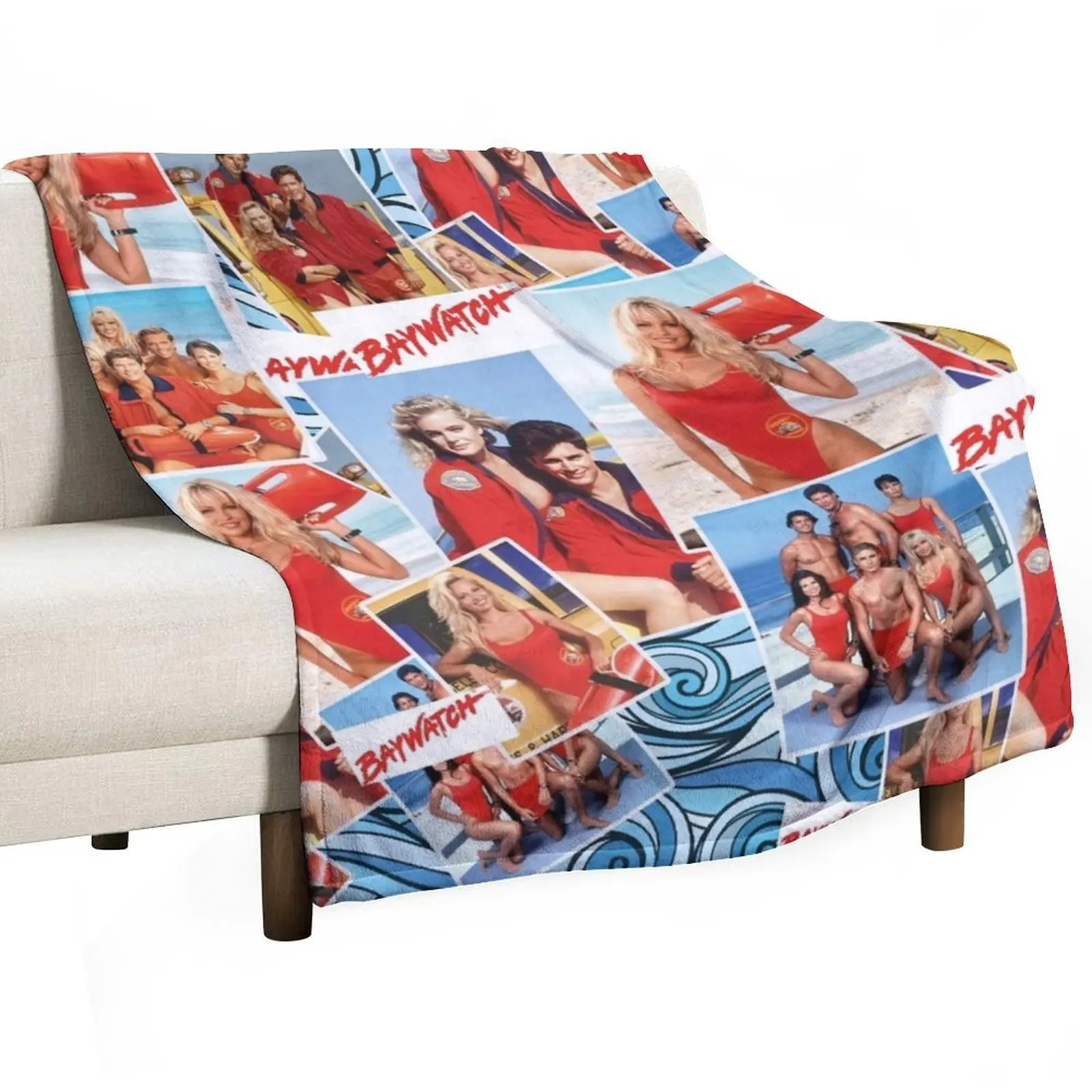 

Baywatch the lifeguards of Malibu Throw Blanket Beach funny gift Blankets