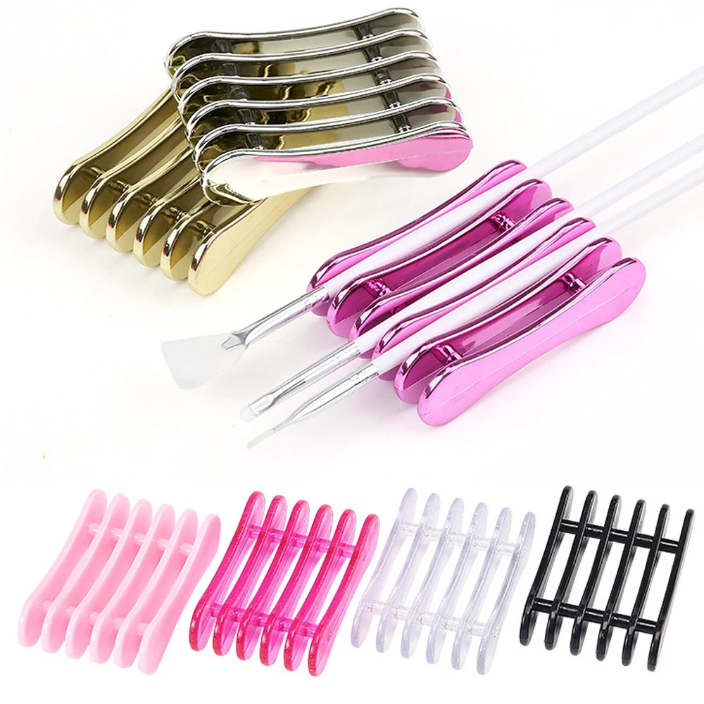 5 Grids Nail Art Brush Holder Painting Pen Rest Display Stand Acrylic Manicure UV Gel Brush Rack Showing Shelf Nails Accessories