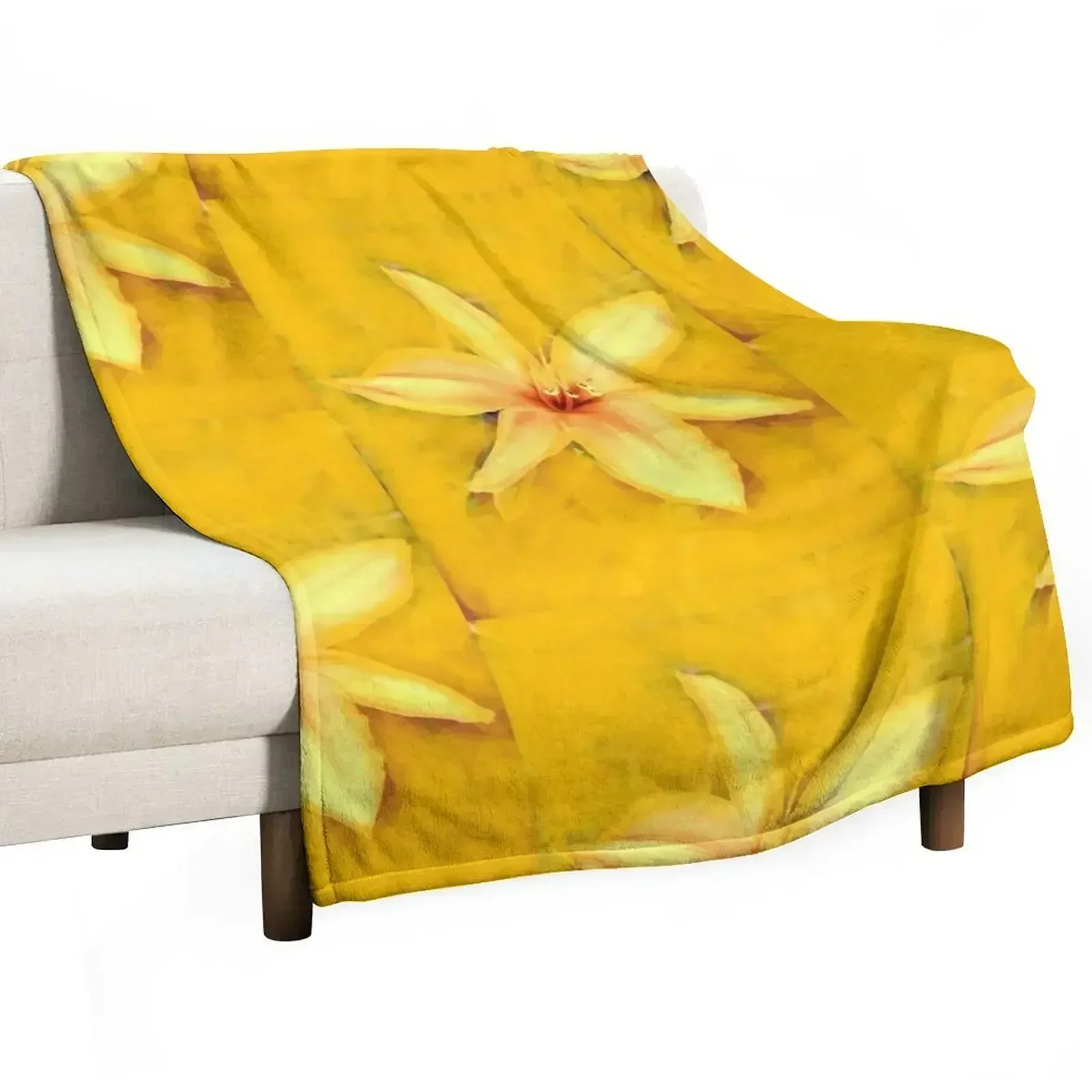 Star yellow Lilly Throw Blanket Giant Sofa Vintage Blankets