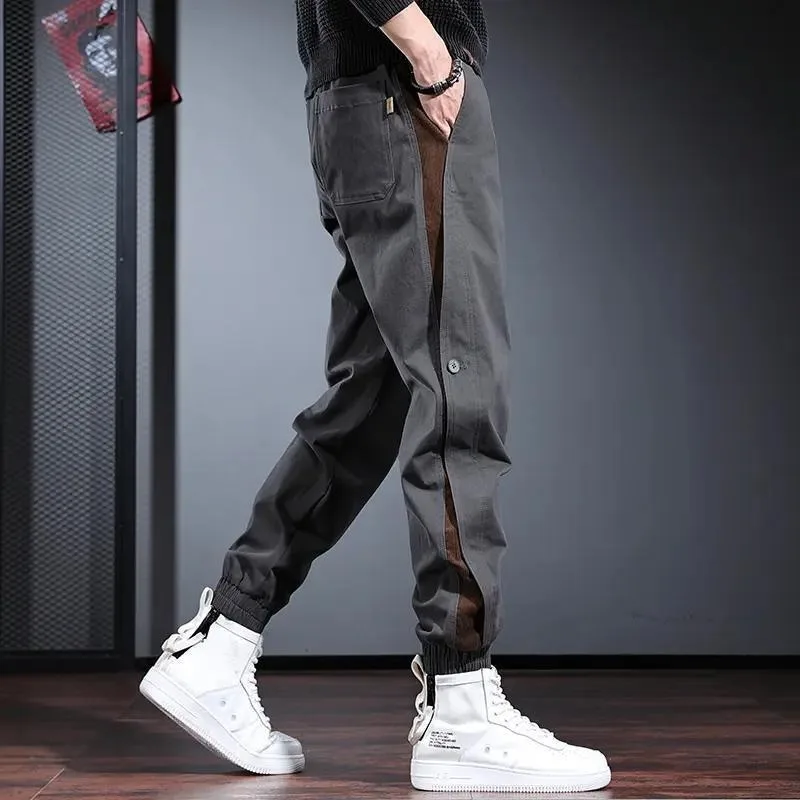 

Men's Clothing Summer Man Pants Oversized Streetwear Cargo Pants Casual Loose American Trendy Color Matching Work Wear Trousers