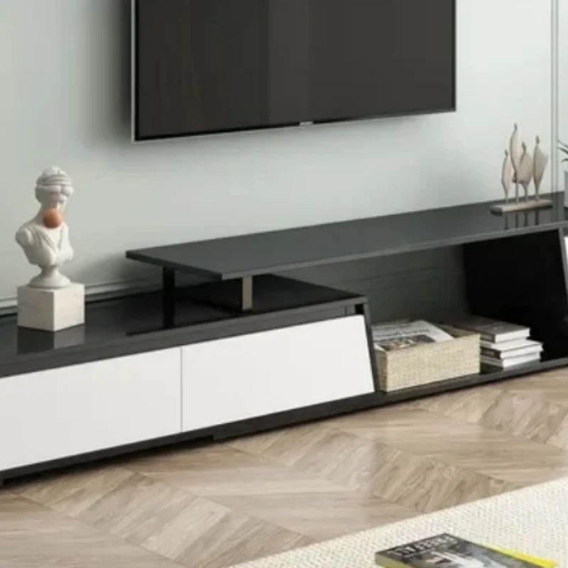 أثاث منتصف القرن غرفة المعيشة أثاث المنزل عرض شحن مجاني طاولات تلفزيون عائمة حامل تلفزيون مع صندوق مدفأة #4