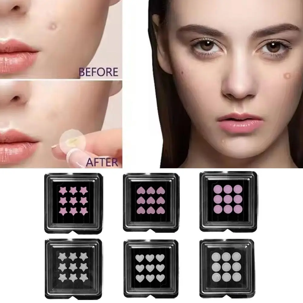 หัวใจน่ารักดาว Microneedle น้ํา Salicylic เครื่องมือ Acne Face Microneedles Skin Care Blemish สติกเกอร์กรด O8D4