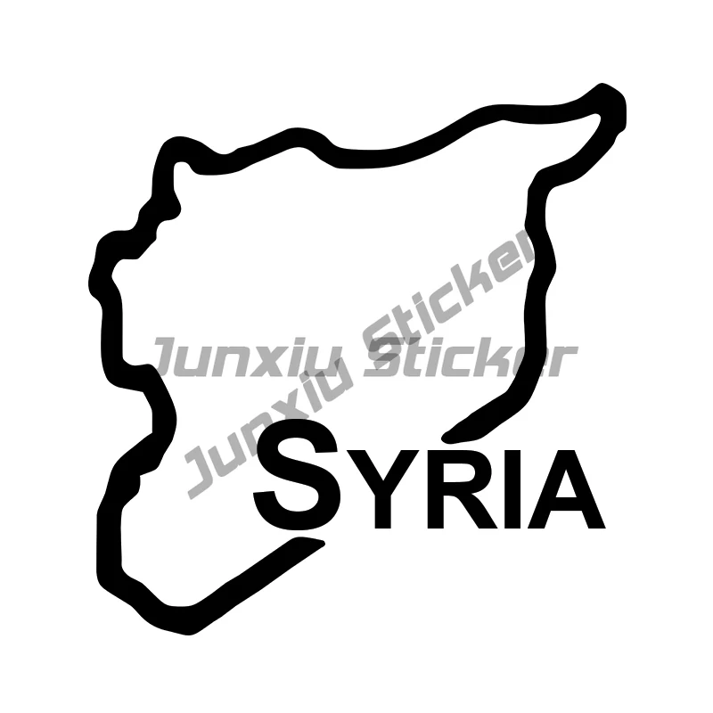 سوريا 963 خريطة مخطط ملصق مقاوم للماء على المصد الخلفي نافذة الكمبيوتر المحمول Autohesion ملصق الفينيل سيارة ملصق #3