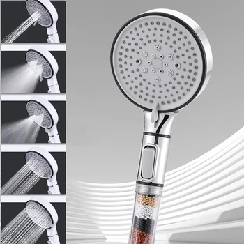 Badkamer Douchekop Met Stopknop 5 Modus Anti Kalksteenfilter Hygiënisch Verwijderen Chloor Handheld Hoofd Filtratie Douchekop