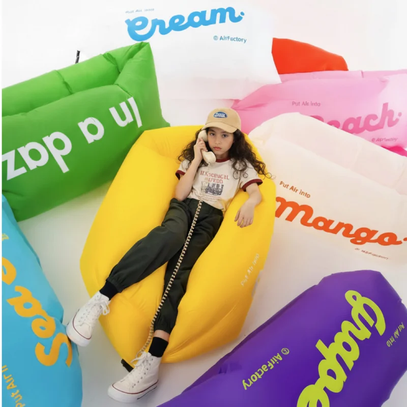 

Outdoor Automatic Inflatable Sofa Bed Single Use with Portable Air Pump Lazy Air Mattress for Music Festivals Camping Beach