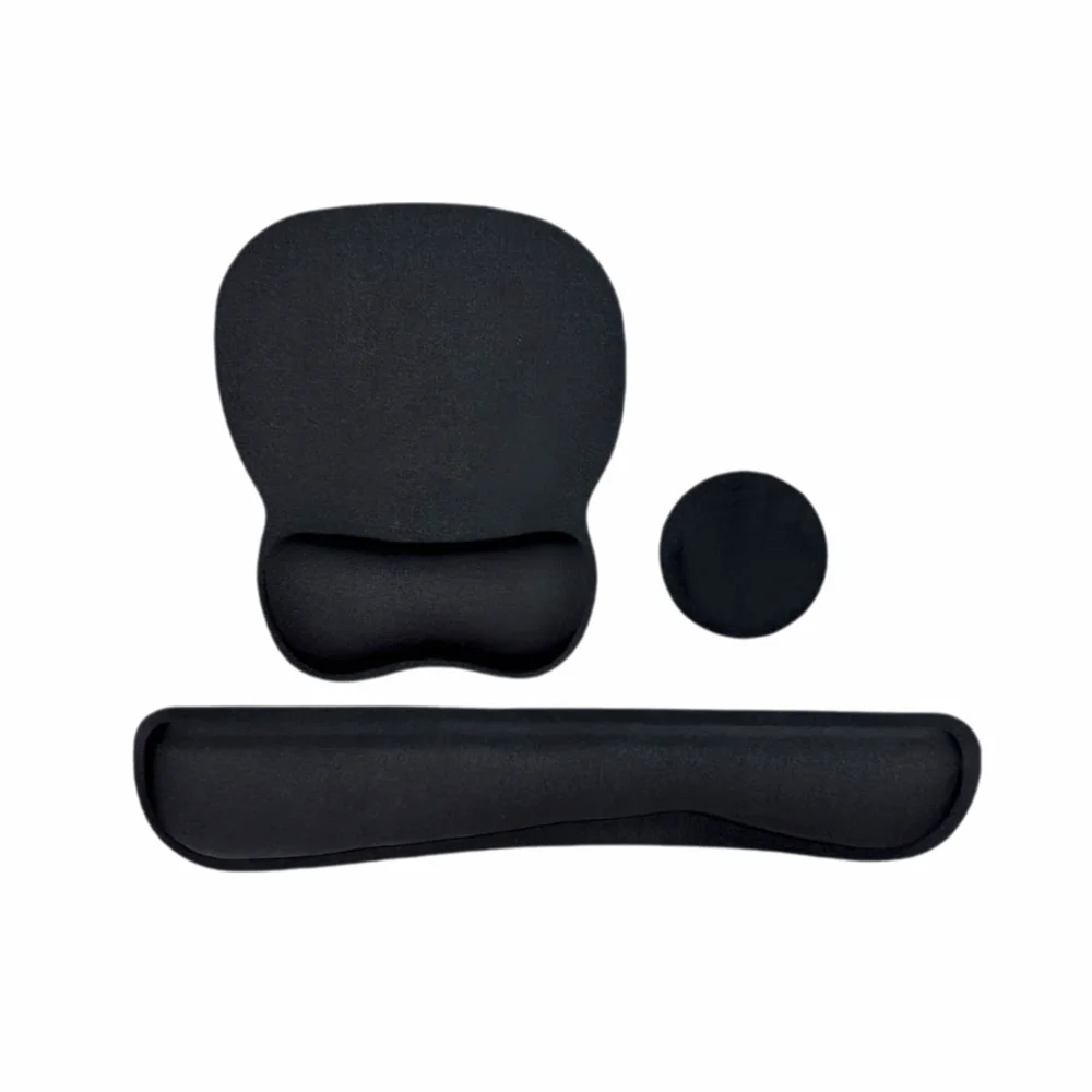 3Pcs Comfortable Keyboard Wrist Rest Set Non-Slip Base Soft Mouse Wrist Support Pad Hand Rest Ergonomic Wristband Mouse Mat