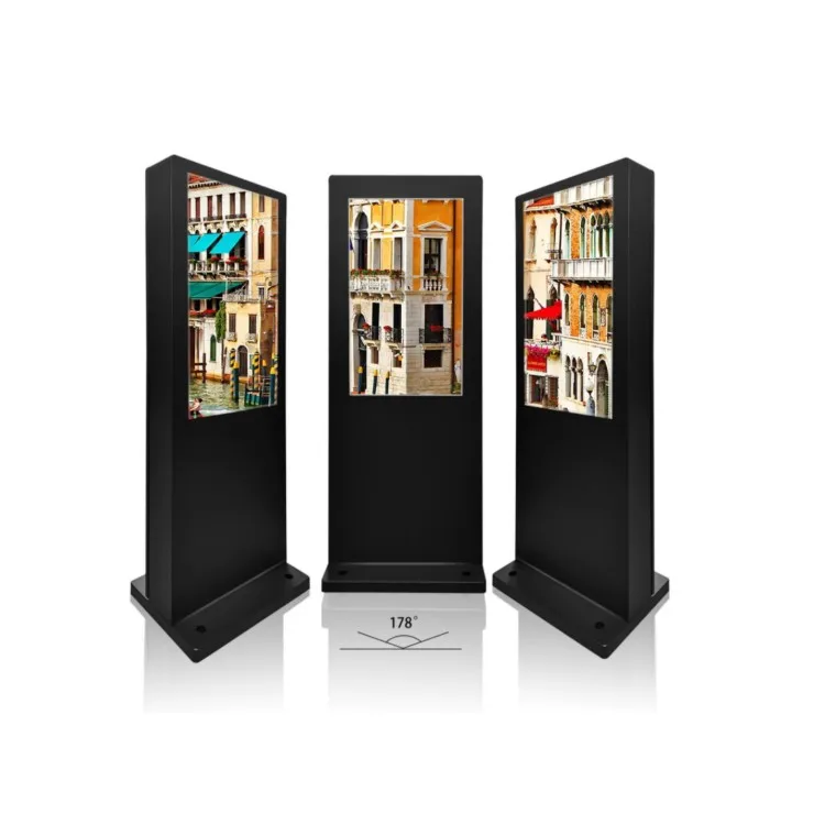 55Inch Digital Advertising Display Outdoor Kiosk IP65 Waterproof Floor Standing LCD Touch Screen Advertising for Shopping Mall