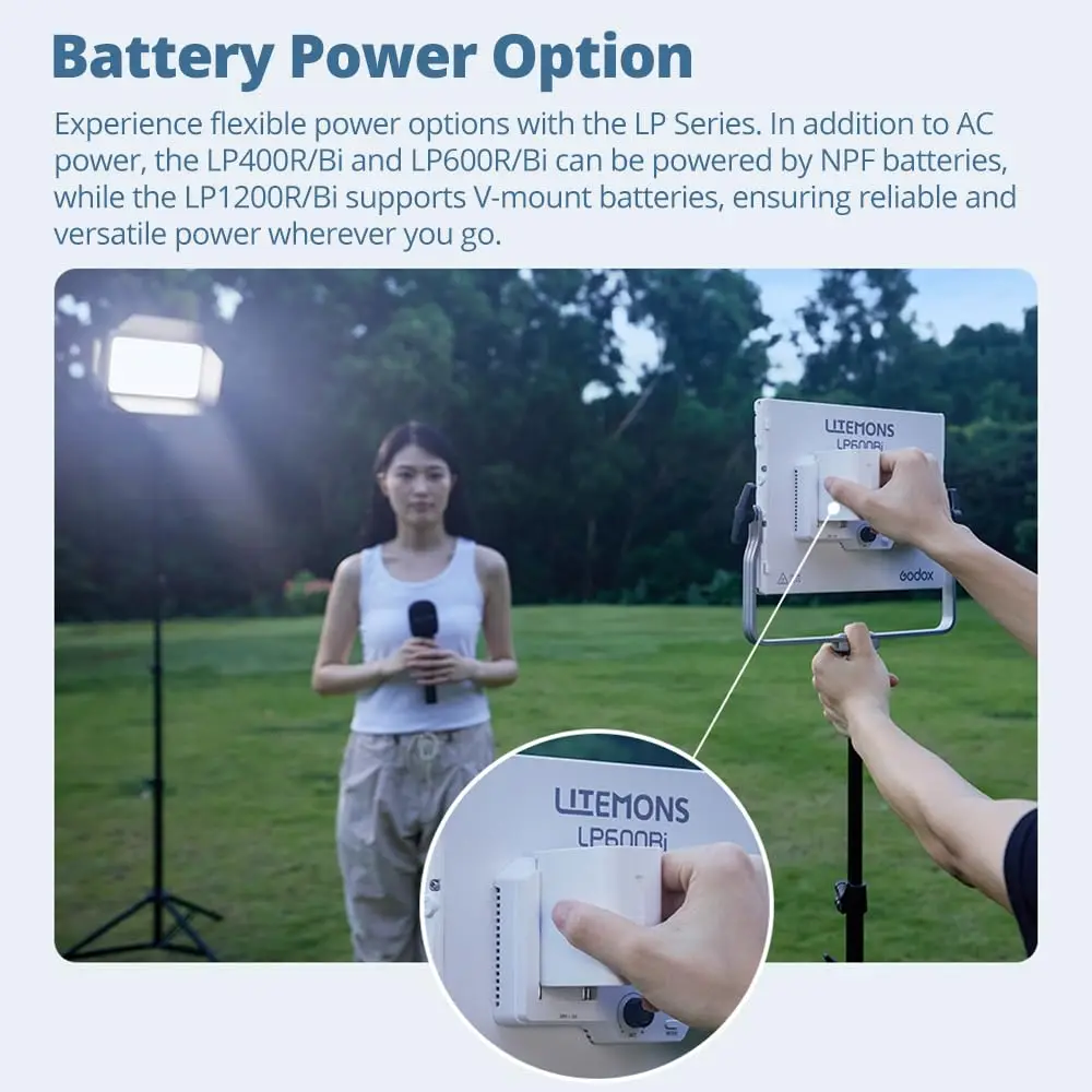 Godox Litemons LP600Bi-K2 Bi-Color LED Light Panel W/APP Control 60W Studio Photography Lighting with Light Stand,Carry Case