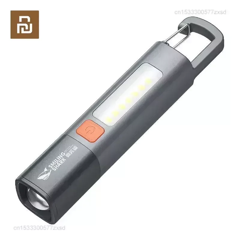 Youpin SMILING SHARK Flashlight Portable Strong Light Variable Focus with Side Lights Long Range Fishing Walking Lighting Lamp