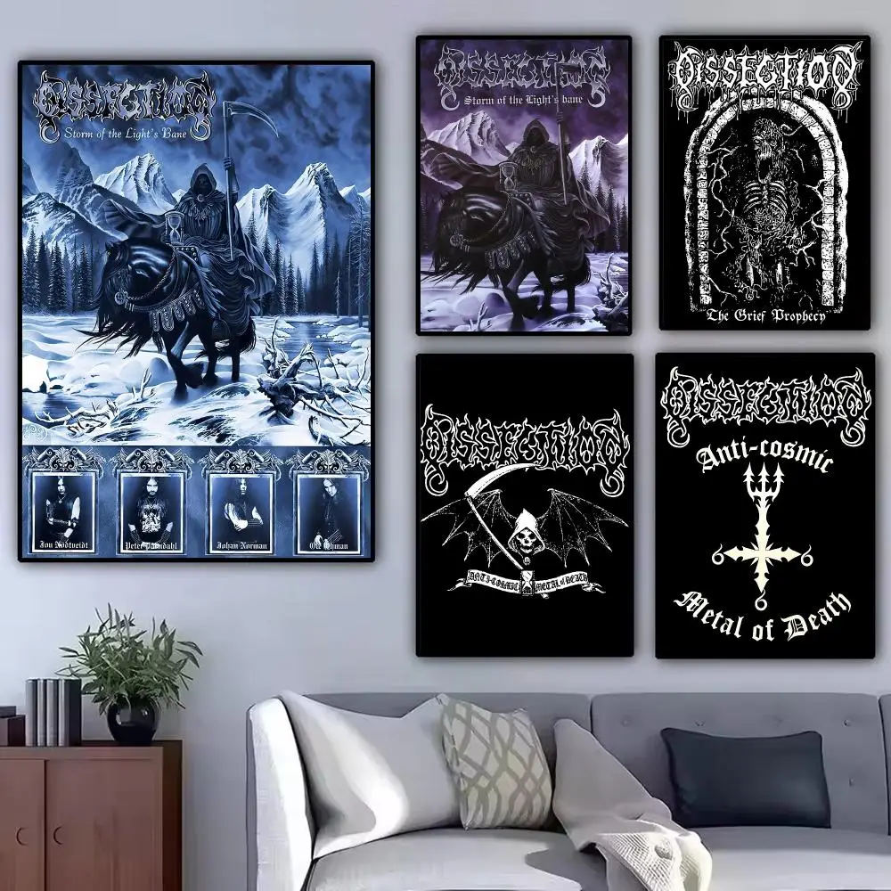 Death Metal D-Dissection Painting Calligraphy Modern Canvas Poster Wall Art Aesthetic Bedroom Decor for Cafe Home Gift