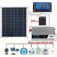 12V/24V Solar Panel System 18V 50W Solar Panel Battery Charge Controller 800W/1000W Solar Inverter Kit Complete Power Generation