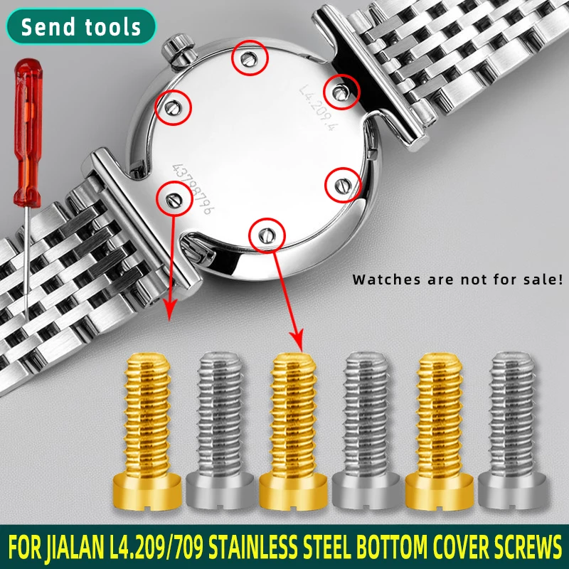 Parti di orologi L4 per viti della copertura posteriore Longines Viti del coperchio inferiore al quarzo Jialan L4.209 L4.709 Vite per orologio meccanico con strumenti