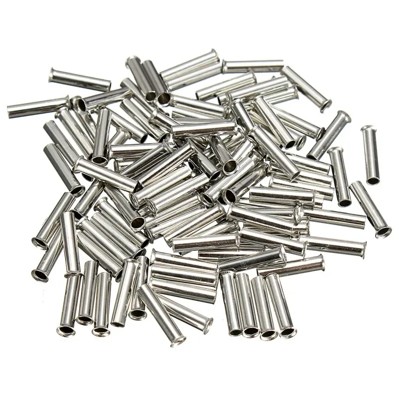50/100PCS Tinned Crimp Terminal 0.5-6mm² Non-Insulated Butt Connector Ferrules for Bare Wire