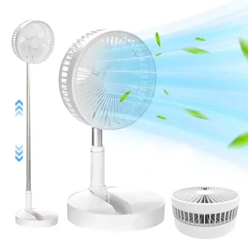 

Hot Selling Portable Usb Rechargeable Table Fan Adjustable Height Desktop Fan With Strong Wind Folding Telescopic Design
