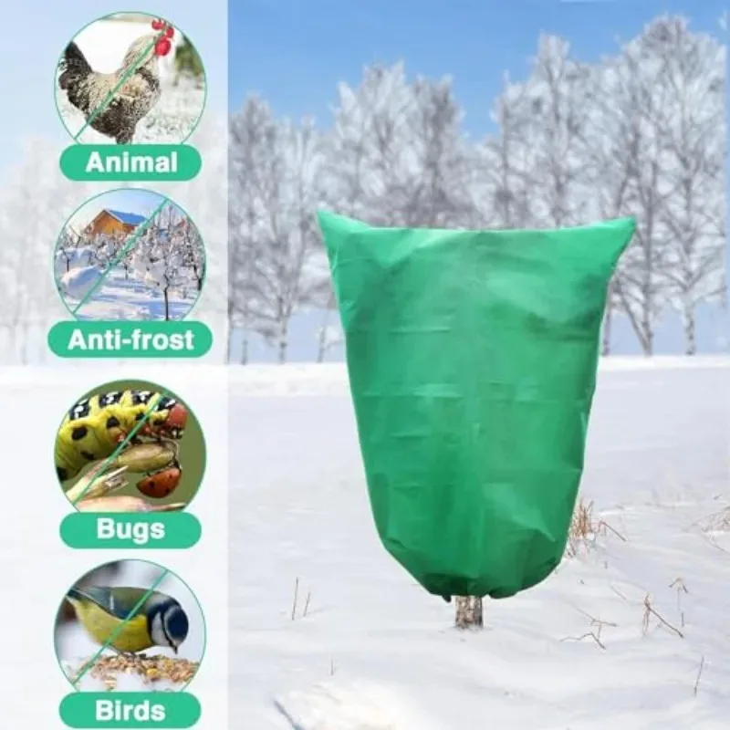 4/2PCS 80X120cm for Protection Covers Bags with Zipper Drawstring Large Plant Covers Protection Frost Blanket Freeze Tree Cover