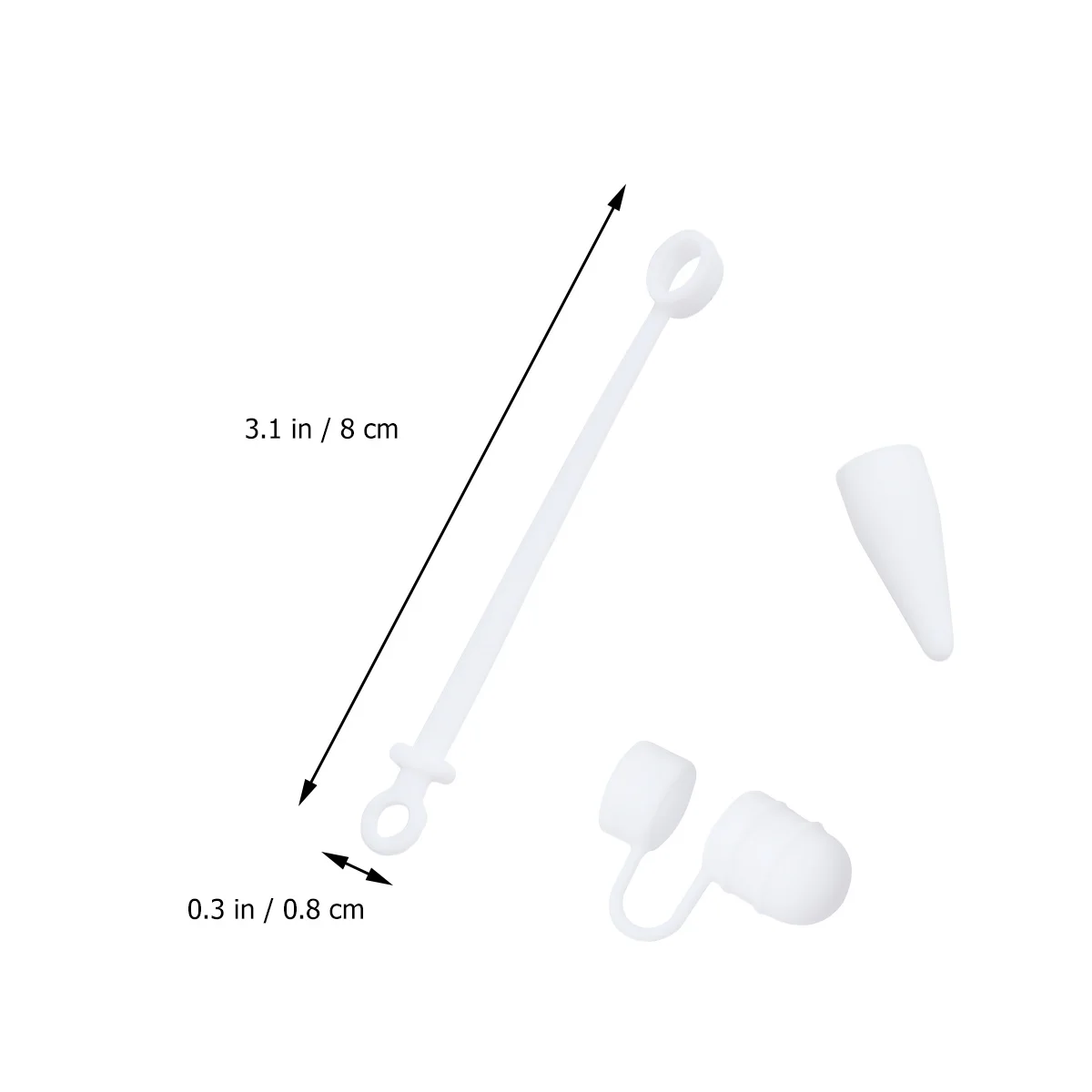 1 Juego de funda protectora de silicona para lápiz óptico, funda duradera Compatible con punta de lápiz, funda protectora para lápiz óptico blanco