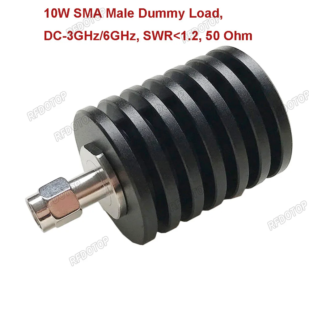 10W 3GHz/6GHz SMA Male RF Coaxial Termination Dummy Load SWR＜1.2 50 Ohm Connector Socket Brass Straight Coaxial RF Adapters